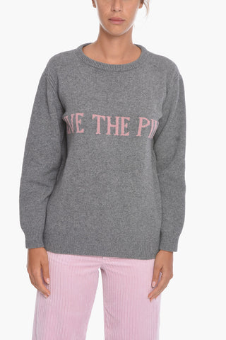 Maglia in Misto Cashmere con Lettering
