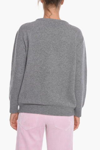 Maglia in Misto Cashmere con Lettering
