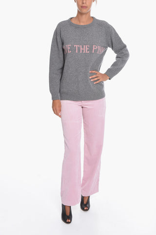 Maglia in Misto Cashmere con Lettering
