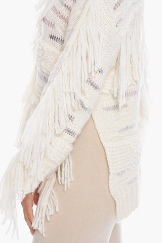 Alpaca-blend Oversized Jumper with Fringe