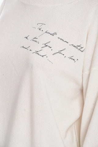 Cashmere Turtle-neck Sweater with Writings