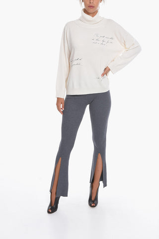 Cashmere Turtle-neck Sweater with Writings