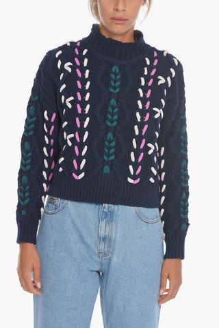 ETOILE Mock Neck ZOLA Sweater with Macrame Detailings