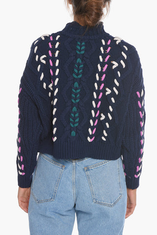 ETOILE Mock Neck ZOLA Sweater with Macrame Detailings