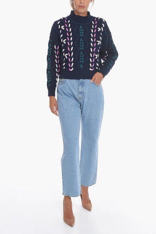ETOILE Mock Neck ZOLA Sweater with Macrame Detailings