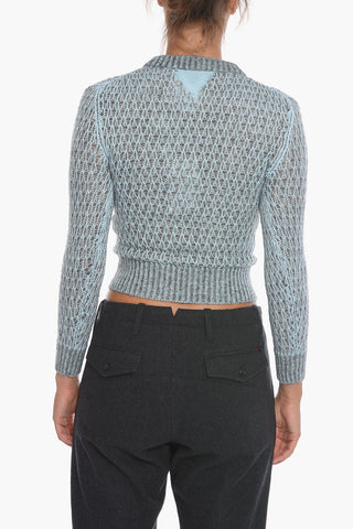 Mohair-blend Sweater with Openwork Detail