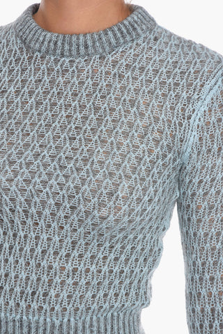 Mohair-blend Sweater with Openwork Detail