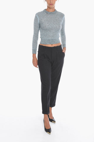 Mohair-blend Sweater with Openwork Detail