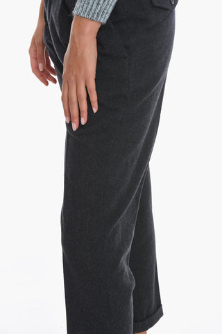 Wool Blend Single Pleat Classic Pants