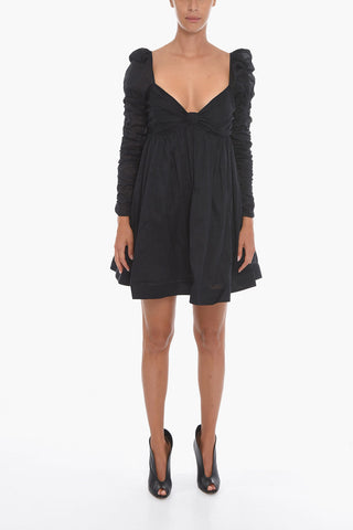 Cotton-voile Twist Front VIOLET Mini Dress