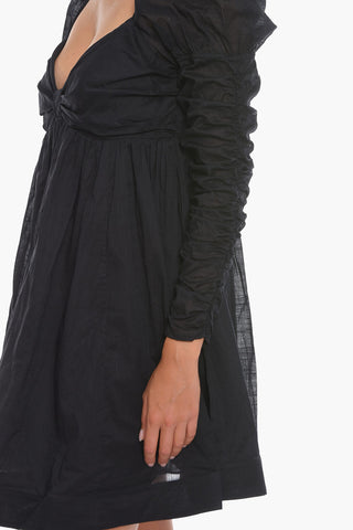 Cotton-voile Twist Front VIOLET Mini Dress