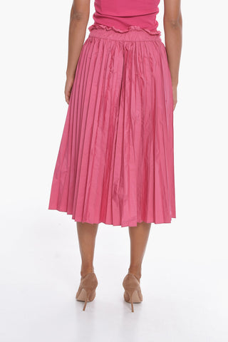Flared Pleated Maxi Skirt