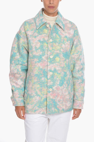 UNISEX MCQ NO.9 Cappotto Multicolor in Misto Lana con Colletto