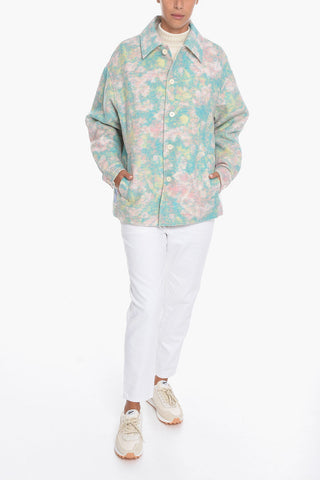 UNISEX MCQ NO.9 Cappotto Multicolor in Misto Lana con Colletto