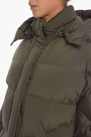 Solid Color AURORA PUFFY Down Jacket with Removable Hood and Hidden Closure