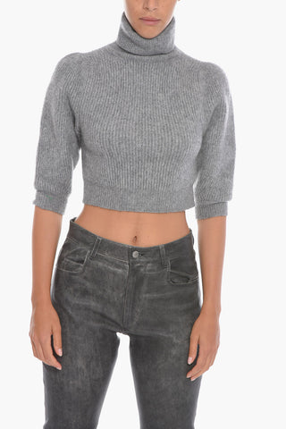 Maglia a Collo Alto in Cashmere a Costine