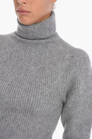 Maglia a Collo Alto in Cashmere a Costine