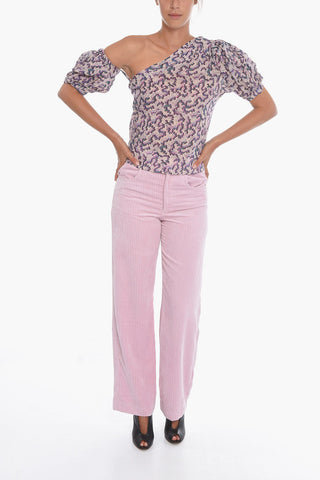 ETOILE Abstract Patterned LIDDY Asymmetrical Top with Balloon Sleeve