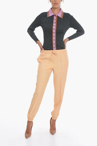 Viscose Joggers with Pleats