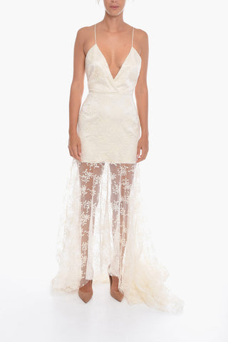 Embroidered Tulle MILEY Gown Dress with Open Back