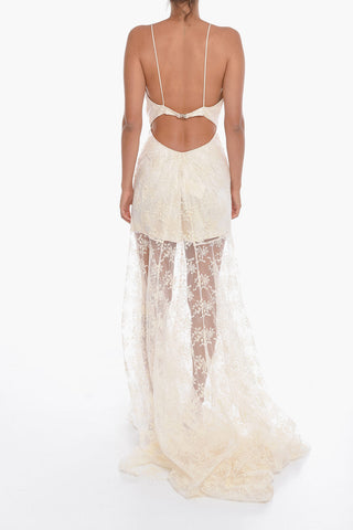 Embroidered Tulle MILEY Gown Dress with Open Back