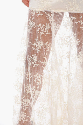 Embroidered Tulle MILEY Gown Dress with Open Back