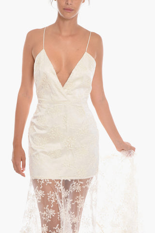 Embroidered Tulle MILEY Gown Dress with Open Back