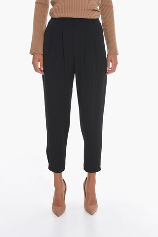Pantaloni Baggy in Misto Seta a Due pince
