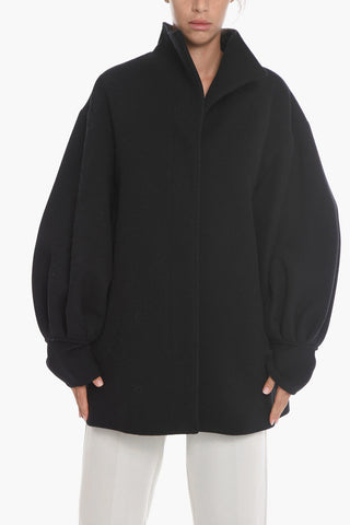 Virgin Wool Kaban jacket with Puffed Sleeves