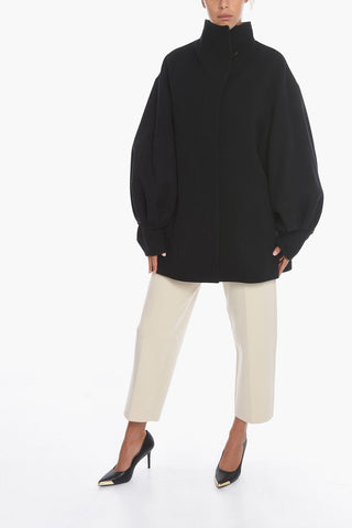 Virgin Wool Kaban jacket with Puffed Sleeves