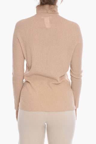 Cashmere-blend Turtleneck Ribbed Sweater 
