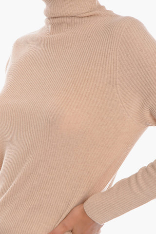Cashmere-blend Turtleneck Ribbed Sweater 