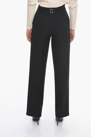 Pantaloni in Lana Vergine con Dettaglio Fibbia