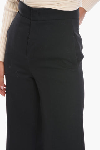 Virgin Wool Trousers with Buckle Detail
