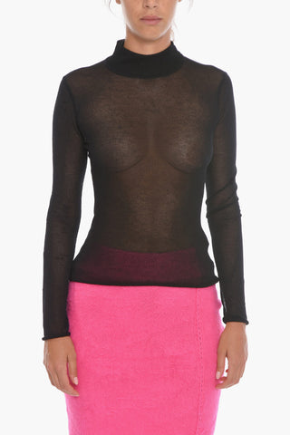 Maglia Mock Neck See-through