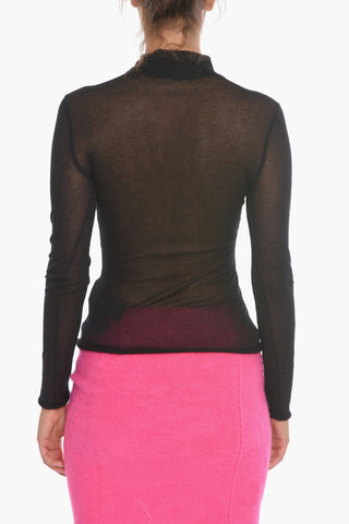 Maglia Mock Neck See-through