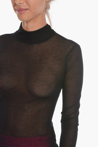 Maglia Mock Neck See-through