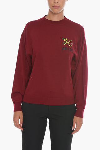 Wool CREST Sweater with Embroidered Logo