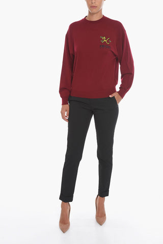 Wool CREST Sweater with Embroidered Logo