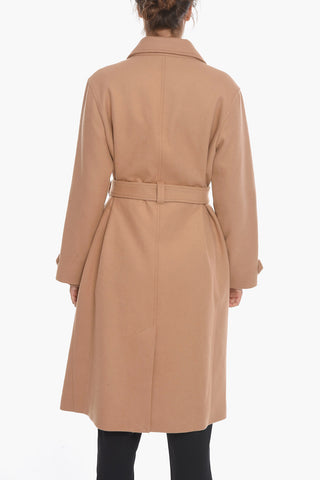 Wool-blend ANGELITA Single-breasted Coat with Belt