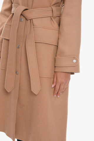 Wool-blend ANGELITA Single-breasted Coat with Belt