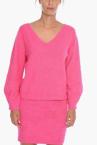 Fleeced-cotton CLOUD V-neck Sweater