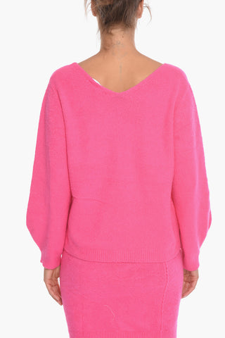 Fleeced-cotton CLOUD V-neck Sweater