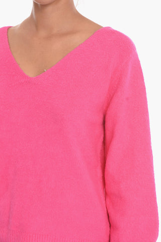Fleeced-cotton CLOUD V-neck Sweater