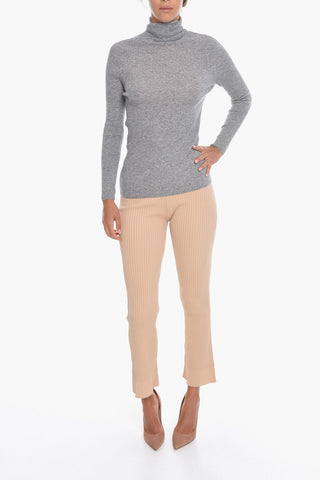 Cashmere-blend Turtleneck Ribbed Sweater
