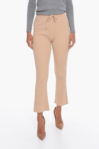 Ribbed Viscose-knit LYKKE Flared Pants
