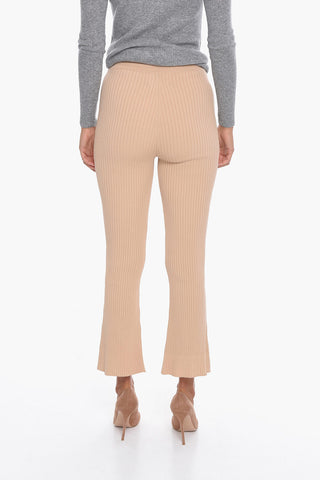 Ribbed Viscose-knit LYKKE Flared Pants