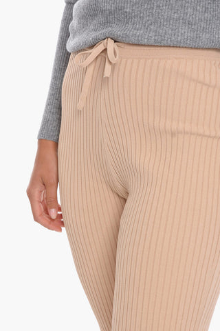 Ribbed Viscose-knit LYKKE Flared Pants