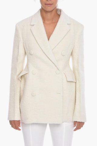 Blazer in Lana Bouclé con Doppiopetto