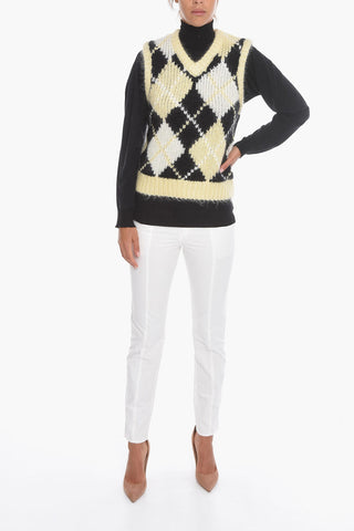 Mohair Blend SIMONES Vest with Checkered Motif